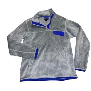 Patagonia Gray and Blue Fleece Pullover AR3 sz Large